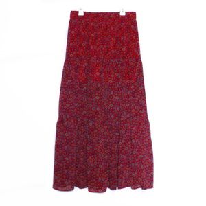 MAURICES bohemian style maxi skirt red pattern